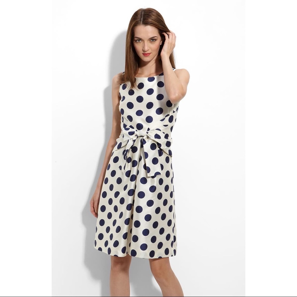 Kate Spade New York Jillian Blue Dot Silk Dress 8